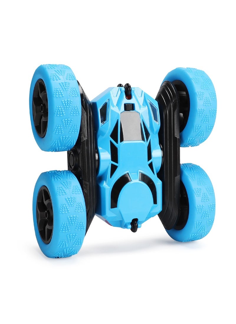 unikbebe 360° Rotating Remote Control Car for Kids - Double Sided 4WD RC Stunt Car with Headlights, 2.4GHz Off-Road Electric Race Toy, Rechargeable Stunt Drifting Car (Blue) for Ages 6+  - Image 5