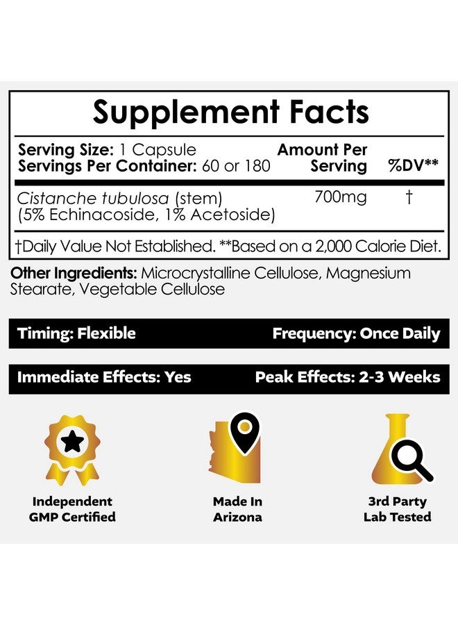 Nootropics Depot Cistanche tubulosa Capsules | 700mg | 5% Echinacoside + 1% Verbascoside (Acetoside) | 60 Count - Image 2