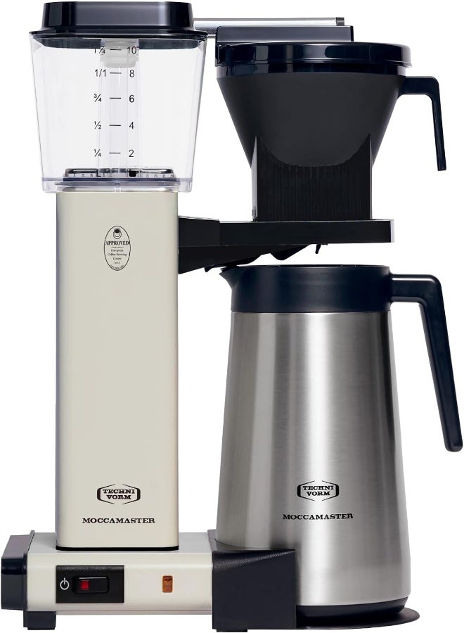موكا ماستر KBGT Coffee Brewer: ماكينة تحضير القهوة المفلترة مع دورق حراري معزول من الفولاذ المقاوم للصدأ – 1.25 لتر – كريمي  - Image 1