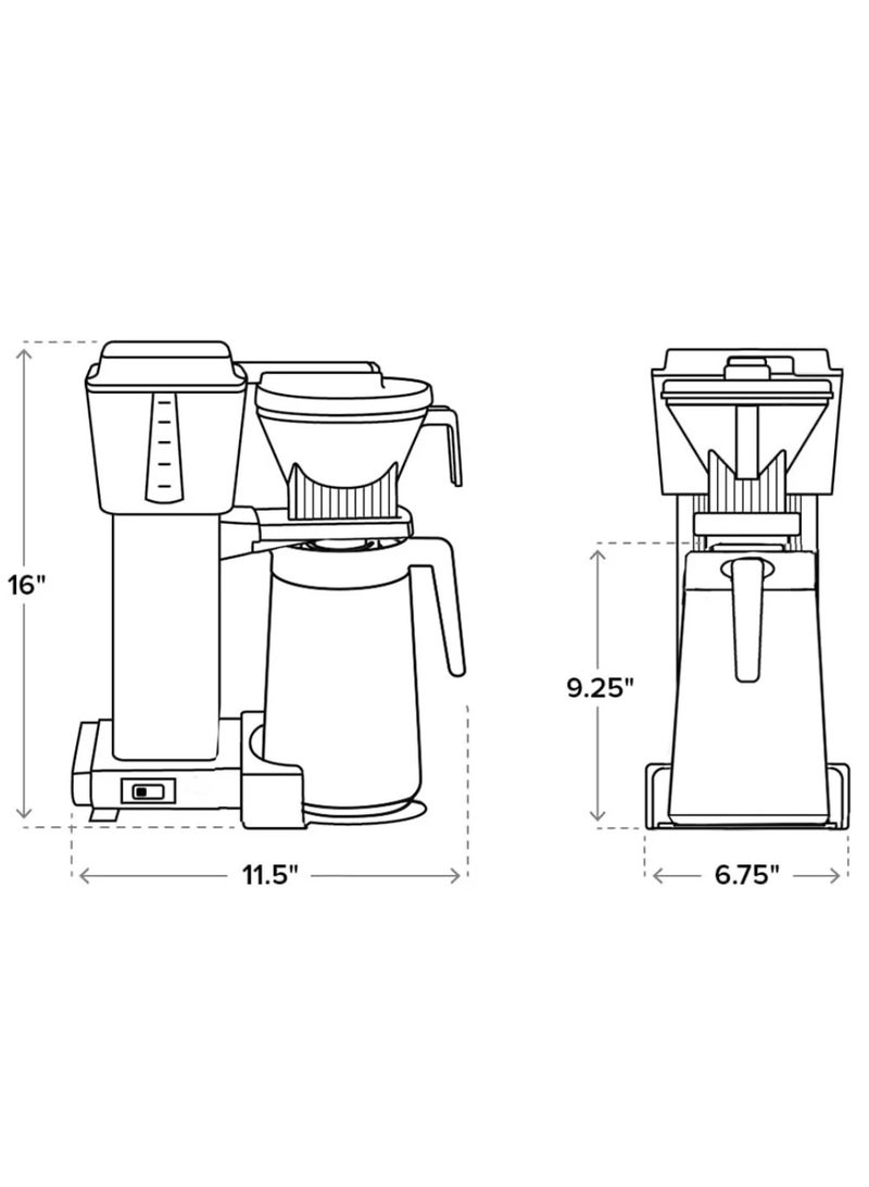 موكا ماستر KBGT Coffee Brewer: ماكينة تحضير القهوة المفلترة مع دورق حراري معزول من الفولاذ المقاوم للصدأ – 1.25 لتر – كريمي  - Image 5