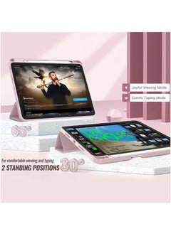 LCYLJGY Cover Case For iPad Pro 11 Inch Case 2022/2021/2020/2018 Gen with Pencil Holder Smart iPad Case Support Touch ID and Auto Wake/Sleep with Auto 2nd Gen Pencil Charging Pink  - Image 5