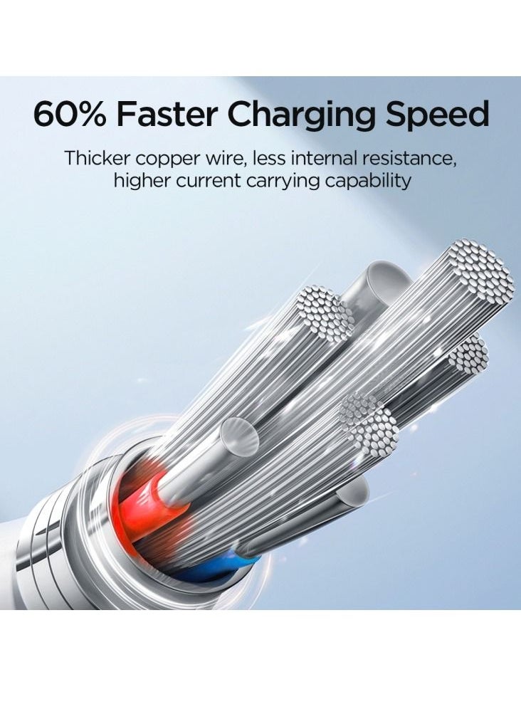 0.3m Multi Charger Cable Universal 3 in 1 Multiple USB Cable Fast Charging Cord with Type C Micro USB Port Connectors Compatible with iphone Android