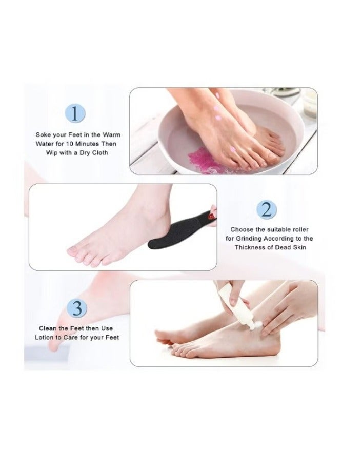 General Electric Feet Callus Remover, Professional 10 in 1 Foot File Pedicure Kit Tools, Rechargeable Dry Dead Skin Foot Scraper  for Feet Hands Heels Spa (Black)  - Image 5
