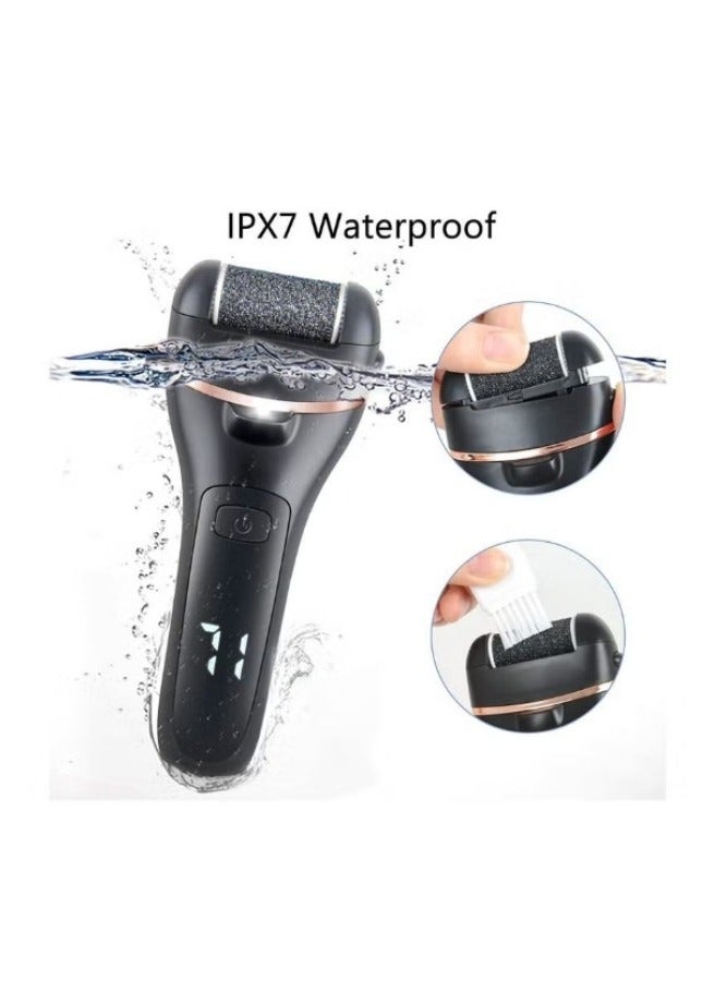 General Electric Feet Callus Remover, Professional 10 in 1 Foot File Pedicure Kit Tools, Rechargeable Dry Dead Skin Foot Scraper  for Feet Hands Heels Spa (Black)  - Image 2