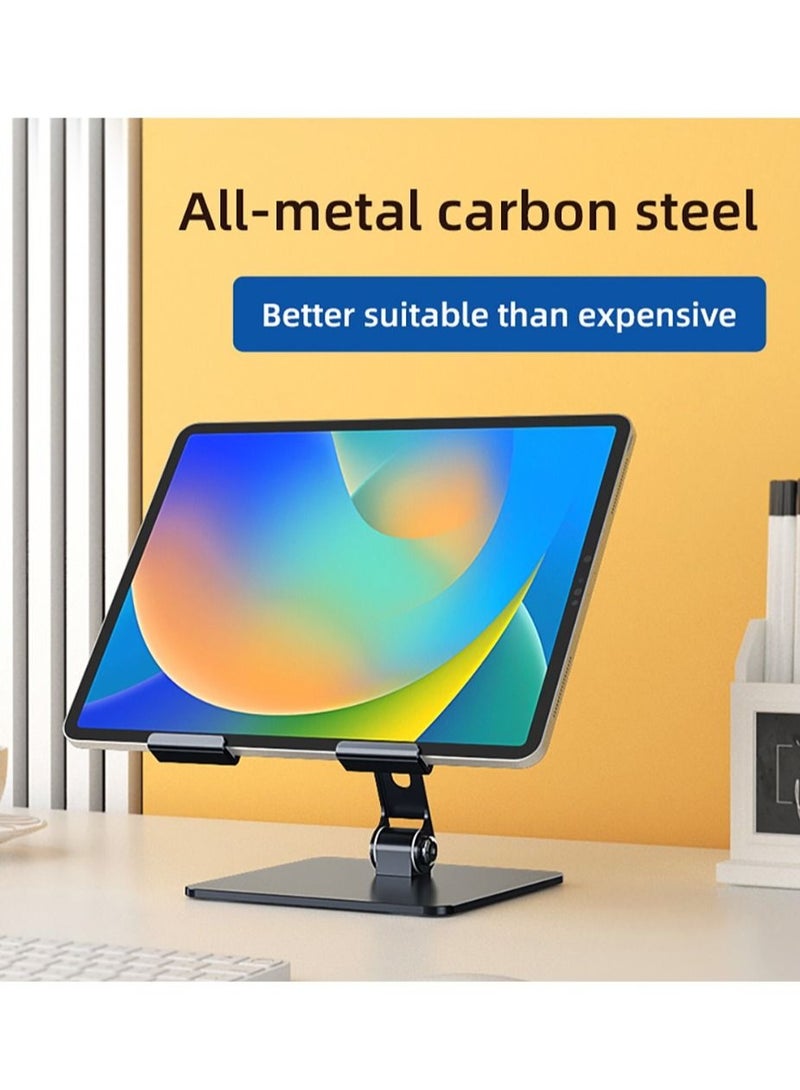 Tablet Stand for iPad with Heavier Base, Heavy Duty Aluminum Foldable Desktop Tablet Dock Compatible with iPad (Sliver) - Image 4