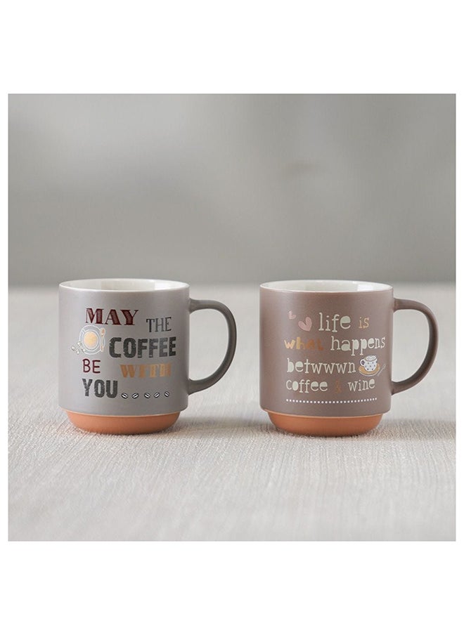 DANUBE HOME Danube Essential 2 Piece New Bone China Mug Set Brown 410Ml L 8.7 x W 5.9 x H 9.9 Cm  - Image 2