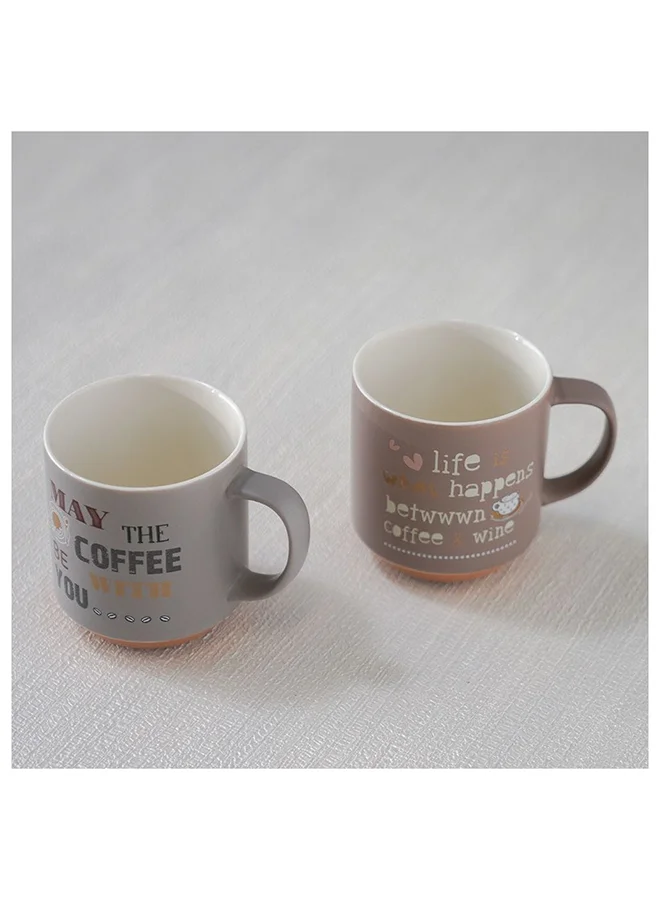 دانوب هوم Danube Essential 2 Piece New Bone China Mug Set Brown 410Ml L 8.7 x W 5.9 x H 9.9 Cm