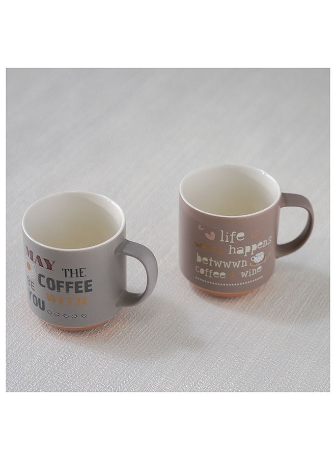DANUBE HOME Danube Essential 2 Piece New Bone China Mug Set Brown 410Ml L 8.7 x W 5.9 x H 9.9 Cm  - Image 3