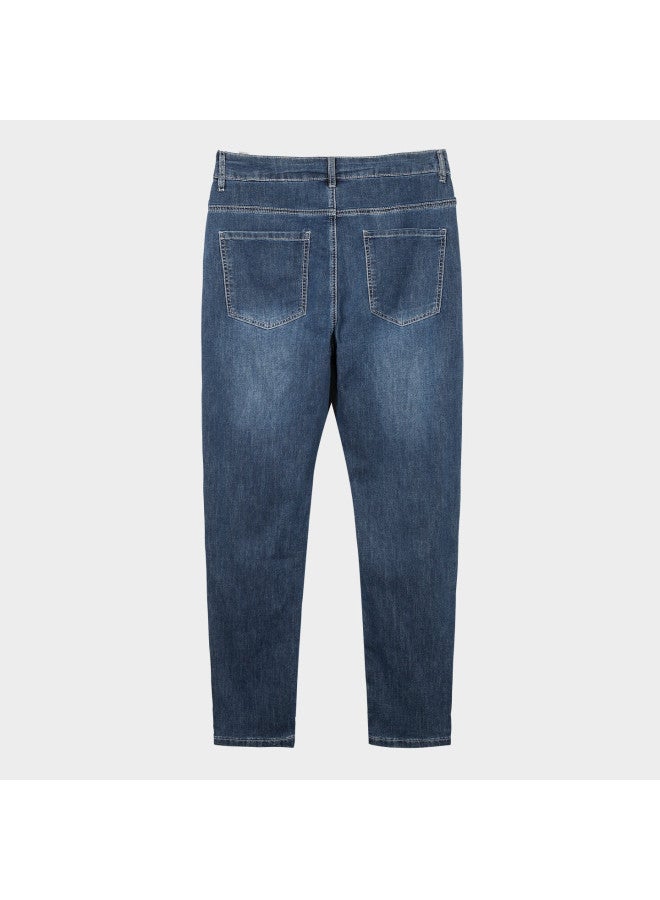 Tries Men's Straight Leg Jeans 25 Autumn Winter New Denim Fabric Fashion Retro Washed Trousers Simple Stylish - Image 2