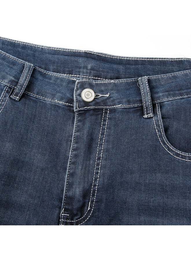 Tries Men's Straight Leg Jeans 25 Autumn Winter New Denim Fabric Fashion Retro Washed Trousers Simple Stylish - Image 4