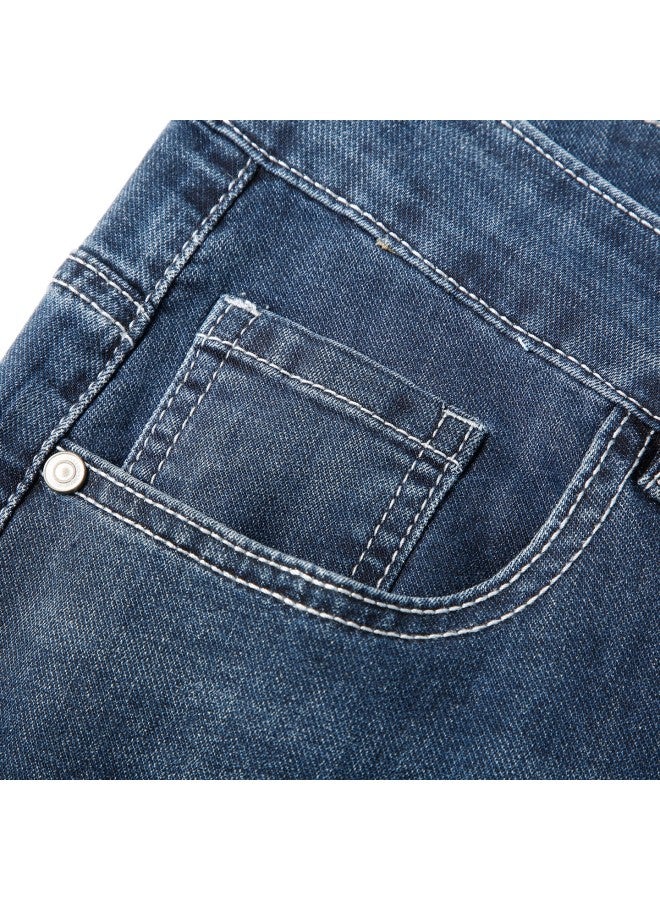 Tries Men's Straight Leg Jeans 25 Autumn Winter New Denim Fabric Fashion Retro Washed Trousers Simple Stylish - Image 5