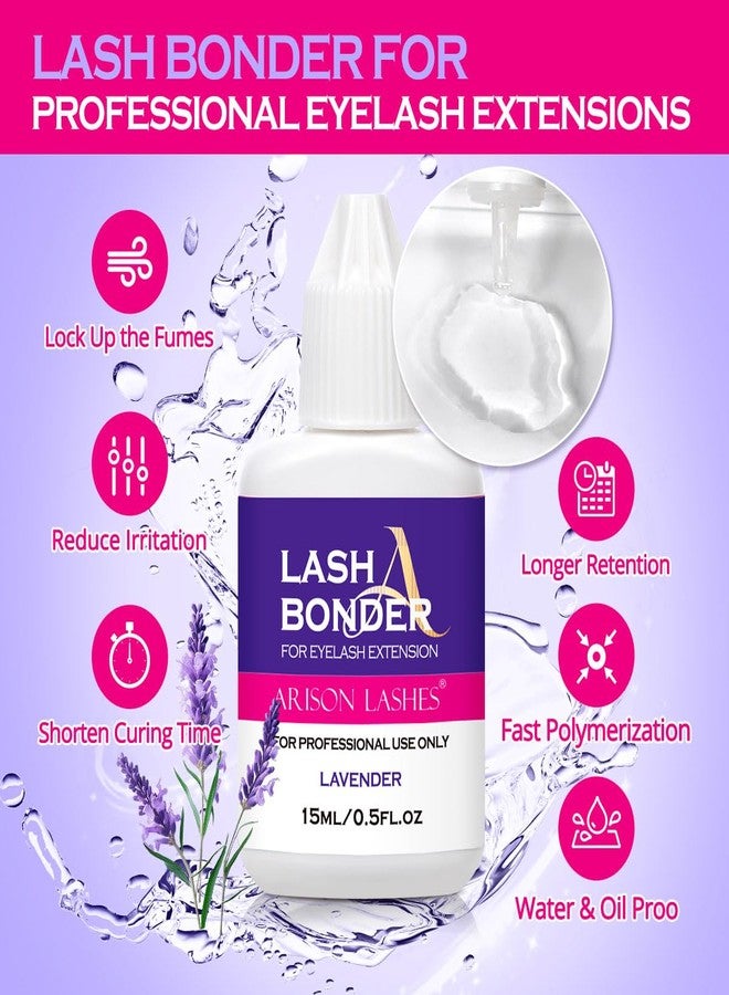 أريسون لاشز لاصق رموش لتطويل الرموش، لاصق فائق لتطويل الرموش، مُسرّع غراء الرموش، لاصق رموش لتثبيت الرموش، لاصق مُكمّل، لاصق لتطويل الرموش (15 مل - لافندر) - Image 3