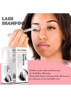 SAUVASINE Lash Shampoo, Eyelash Extension Cleanser, Lash Extensions Shampoo For Eyelash Care, Calm And Oil Balancing Eyelash Extension Shampoo For Salon And Home Use 30ML  - Image 2