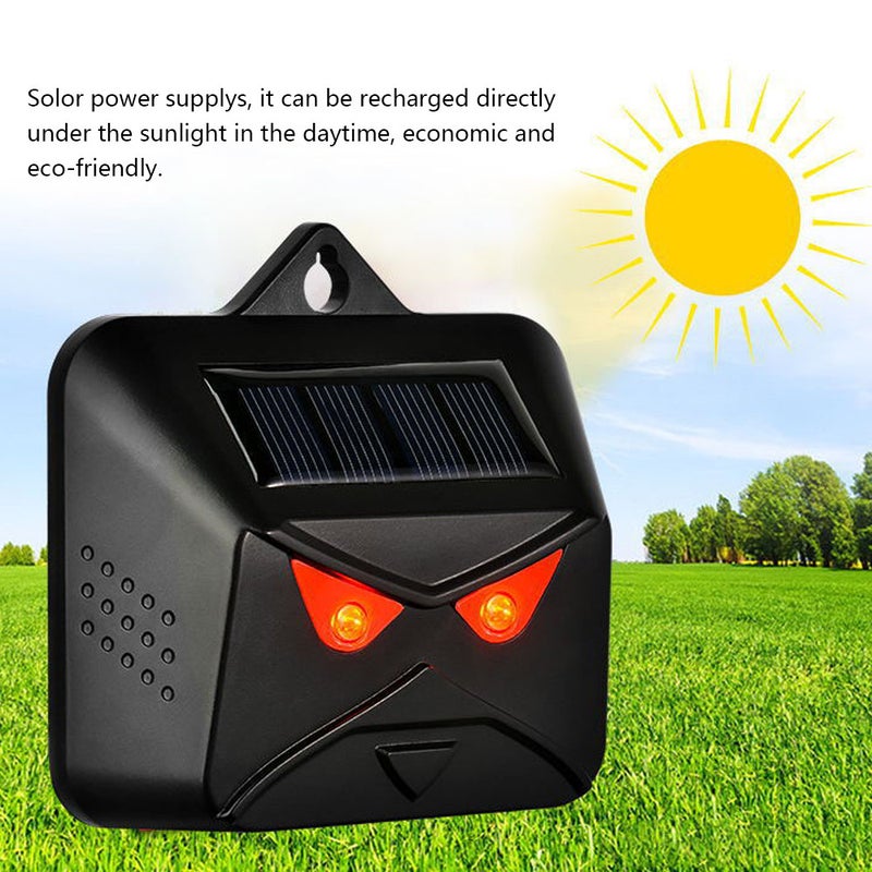 Multi-silicon Solar Panel Battery Dual Powered Animals Repeller Dog Bird Repeller Red LED Light Flashing Repellent Deterrent Device - Image 2