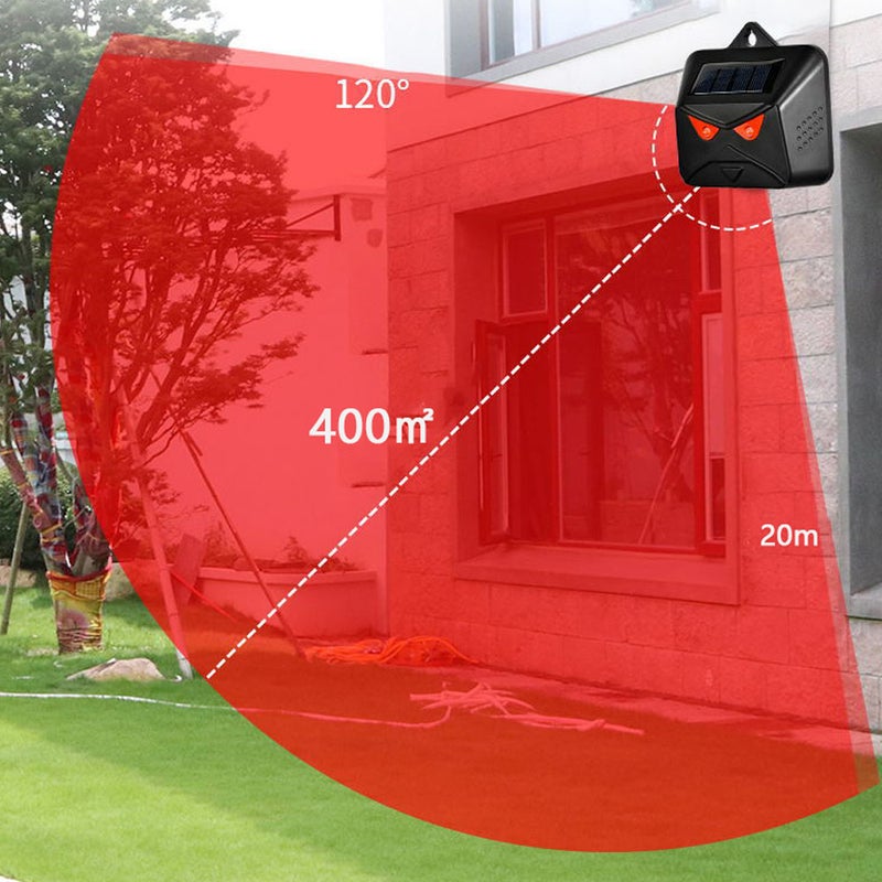 Multi-silicon Solar Panel Battery Dual Powered Animals Repeller Dog Bird Repeller Red LED Light Flashing Repellent Deterrent Device - Image 3
