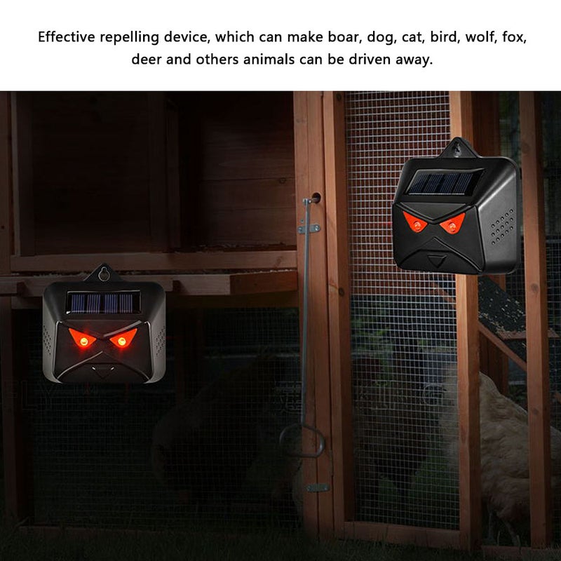 Multi-silicon Solar Panel Battery Dual Powered Animals Repeller Dog Bird Repeller Red LED Light Flashing Repellent Deterrent Device - Image 5