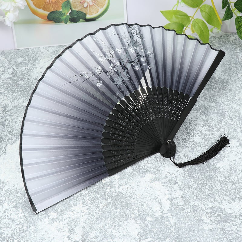 7inch Folding Hand Fan in Chinese Style Printed Silk Foldable Fan Festival Fan - Image 2