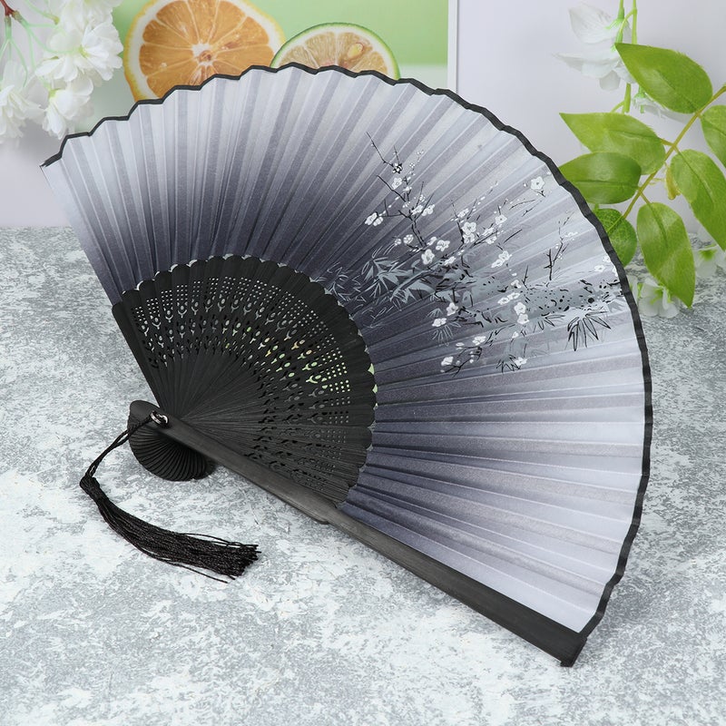 7inch Folding Hand Fan in Chinese Style Printed Silk Foldable Fan Festival Fan - Image 5