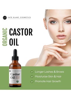 Kate Blanc Cosmetics Castor Oil Organic (2oz), 100% Pure, Cold Pressed, Hexane Free. Stimulate Growth for Hair, Eyelashes, Eyebrows. Hair Treatment Starter Kit & Skin Moisturizer 60ml - pzsku/Z598E924C70D02B4CE731Z/45/_/1739774560/f182c40d-990f-4c05-84ba-4f037537ba37