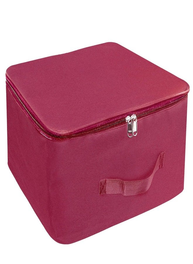 MADOWL Nylon Wardrobe Bag Underbed Moisture Proof Cloth Storage Organizer, Storage box for Clothes Saree Bags with Zippered Closure & Handle (Magenta, 5-Pack) - Image 2