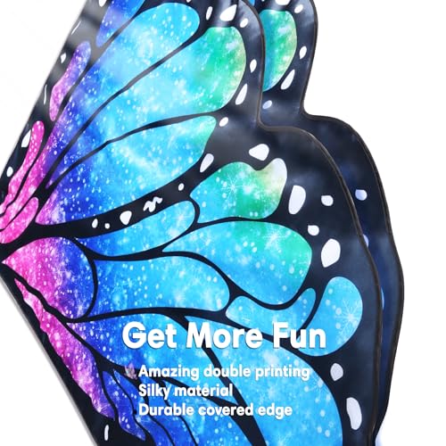 D.Q.Z Double Sided Women Butterfly Wings Costumes for Adults Fairy Festival Dress Up with Headband Halloween Party (Dreamy Blue) - Image 5
