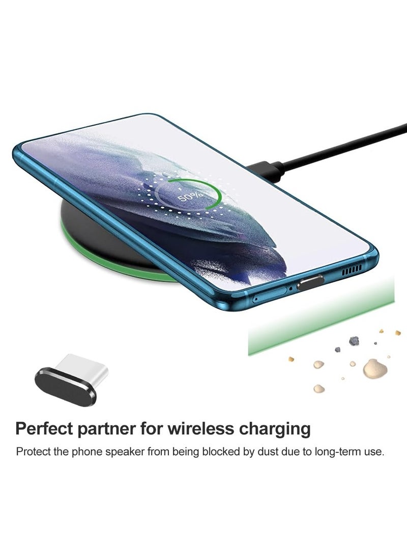 قابس غبار USB C، غطاء حماية لمنفذ الشحن من سبائك الألومنيوم مكون من 4 قطع، متوافق مع سلسلة iPhone 15 وSamsung Galaxy S22/S21/S20 وNote 20/10 وجميع الأجهزة من النوع C - Image 3