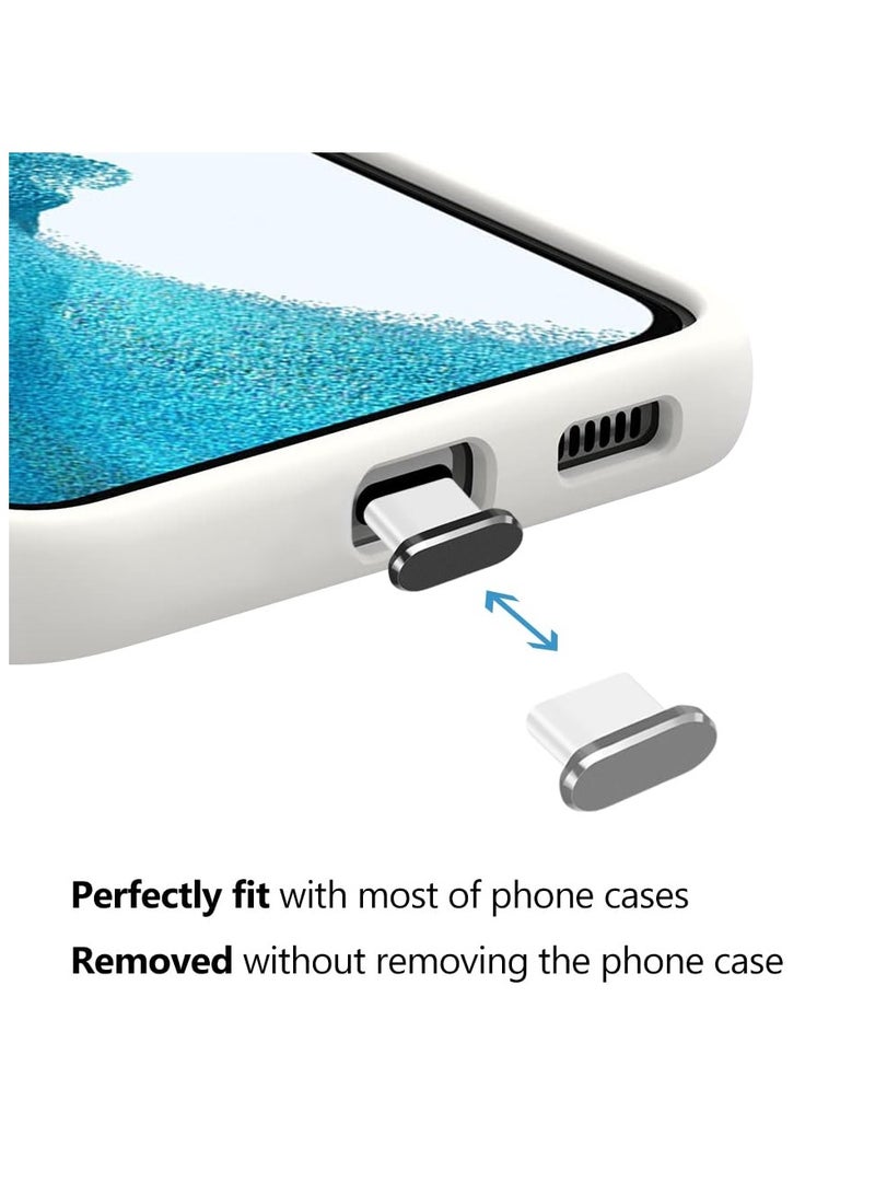 قابس غبار USB C، غطاء حماية لمنفذ الشحن من سبائك الألومنيوم مكون من 4 قطع، متوافق مع سلسلة iPhone 15 وSamsung Galaxy S22/S21/S20 وNote 20/10 وجميع الأجهزة من النوع C - Image 5