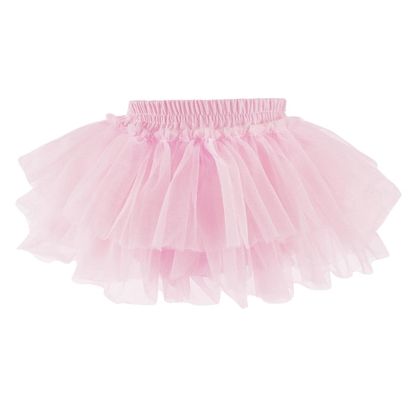 Baby Amabc Baby Girls Soft Fluffy Tutu Skirt with Diaper Cover Tulle Dress Skirt 3 Layers Soft for NewbornToddler Pink 