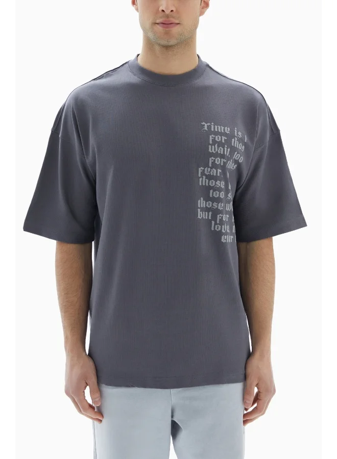 Wecre8 Dark Grey Portrait Printed T-shirt