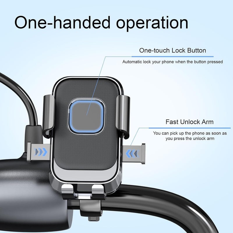 coku Mobile Holder for Bike Universal Mobile Stand for Bike Handle with 360° Rotation Phone Stand for Motorcycle, Bicycle Compatible with 4.7 to 7 inch Smartphones (Black) - Image 2