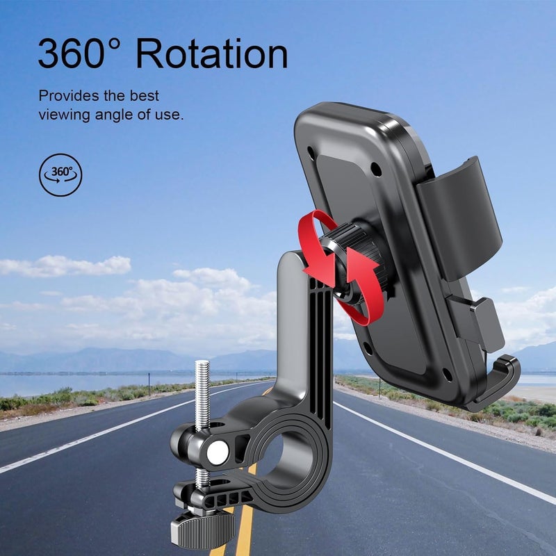 coku Mobile Holder for Bike Universal Mobile Stand for Bike Handle with 360° Rotation Phone Stand for Motorcycle, Bicycle Compatible with 4.7 to 7 inch Smartphones (Black) - Image 4