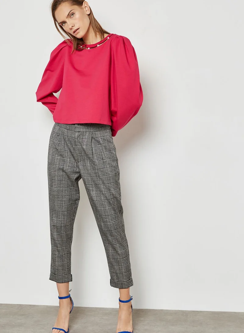 ELLA Pearl Cut Out Neck Sweatshirt