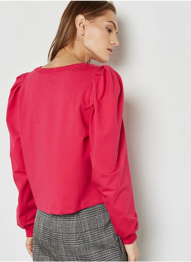 ELLA Pearl Cut Out Neck Sweatshirt