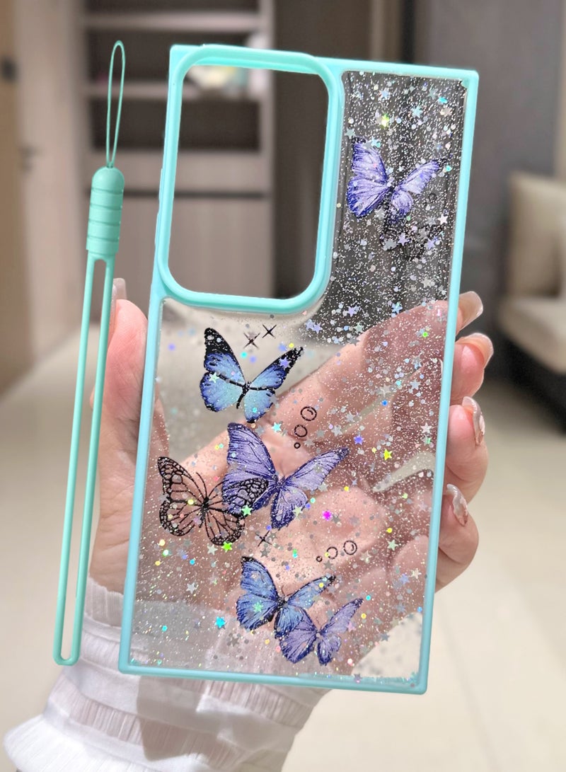 ICARLUS For Samsung Galaxy S25 Ultra 5G Case Cute Glitter Phone Case with Butterfly Soft TPU Clear Sparkle - Image 1