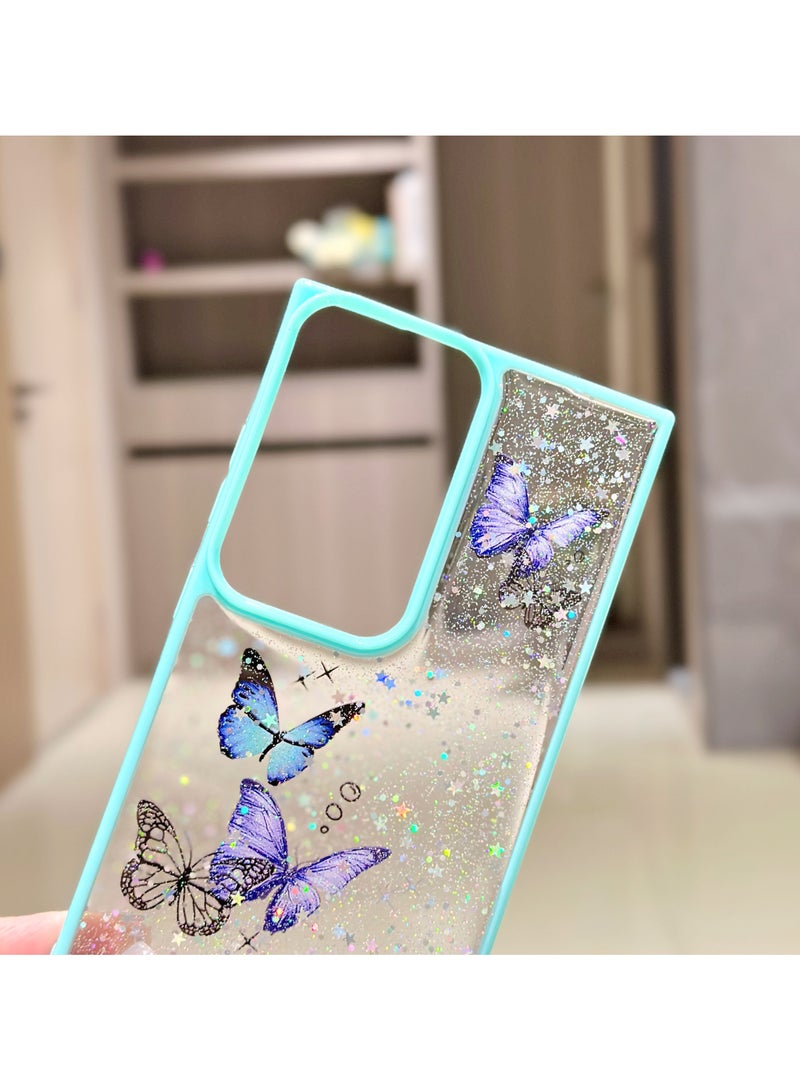 ICARLUS For Samsung Galaxy S25 Ultra 5G Case Cute Glitter Phone Case with Butterfly Soft TPU Clear Sparkle - Image 2