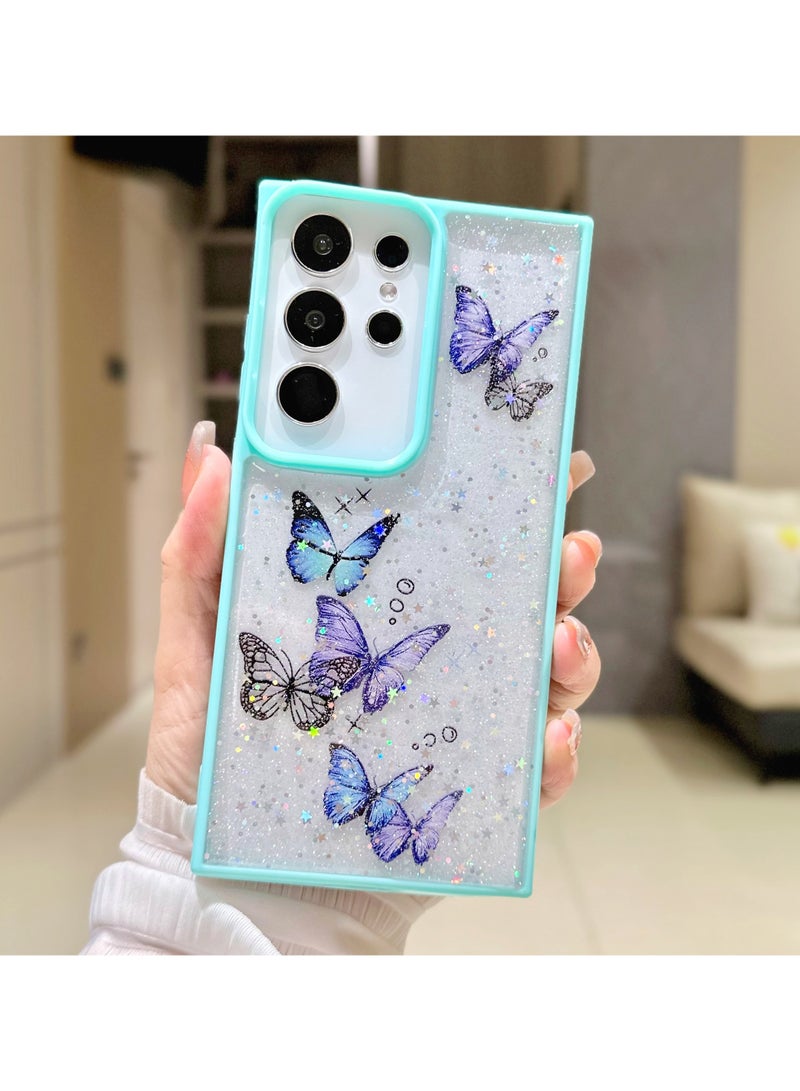 ICARLUS For Samsung Galaxy S25 Ultra 5G Case Cute Glitter Phone Case with Butterfly Soft TPU Clear Sparkle - Image 3