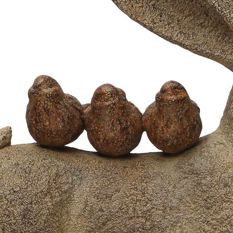 Creative Co-Op Decorative Resting Rabbit with Birds Figurine, Brown - Image 4