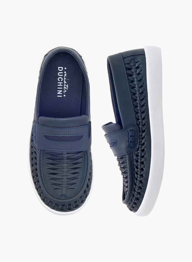 Mister Duchini Boys Weave Textured Slip-On Loafers Ramadan Collection - Image 3