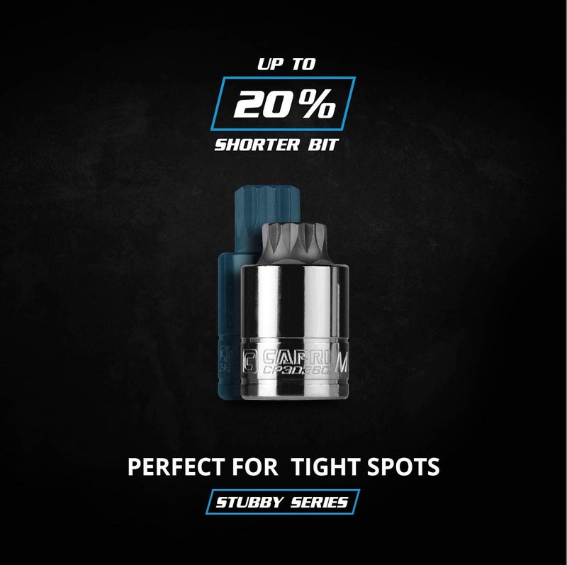 Capri Tools 18 mm MT18 Stubby XZN Triple Square Bit Socket, 1/2-Inch Drive (CP30360) - Image 1