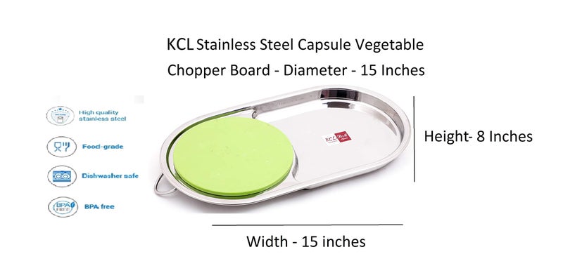 KCL Stainless Steel - Capsule Shaped Vegetable Chopping Board with Storage Container | Compact & Portable Chopping Board | Ideal for Kitchen, Travel & Camping - Image 4
