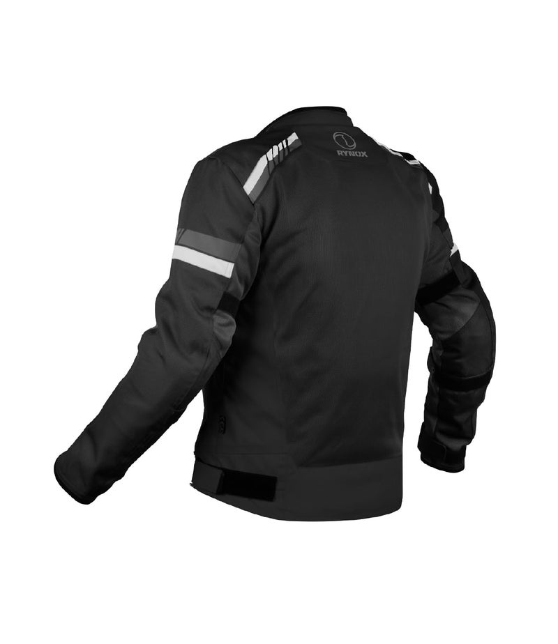 Rynox Air GT 4 Jacket - CE Certified Class A | Motorcycle Riding Jacket | Impact Protection | Abrasion Resistance - Black White, 4XL - Image 2
