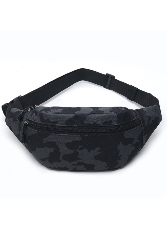Generic OxFord Cloth Waterproof Outdoor Multi-Layer Sportswear Mobile Phone Waist Bag Men's Work Durable Crossbody Mountaineering Bag-Color:Black Camouflage  - Image 1