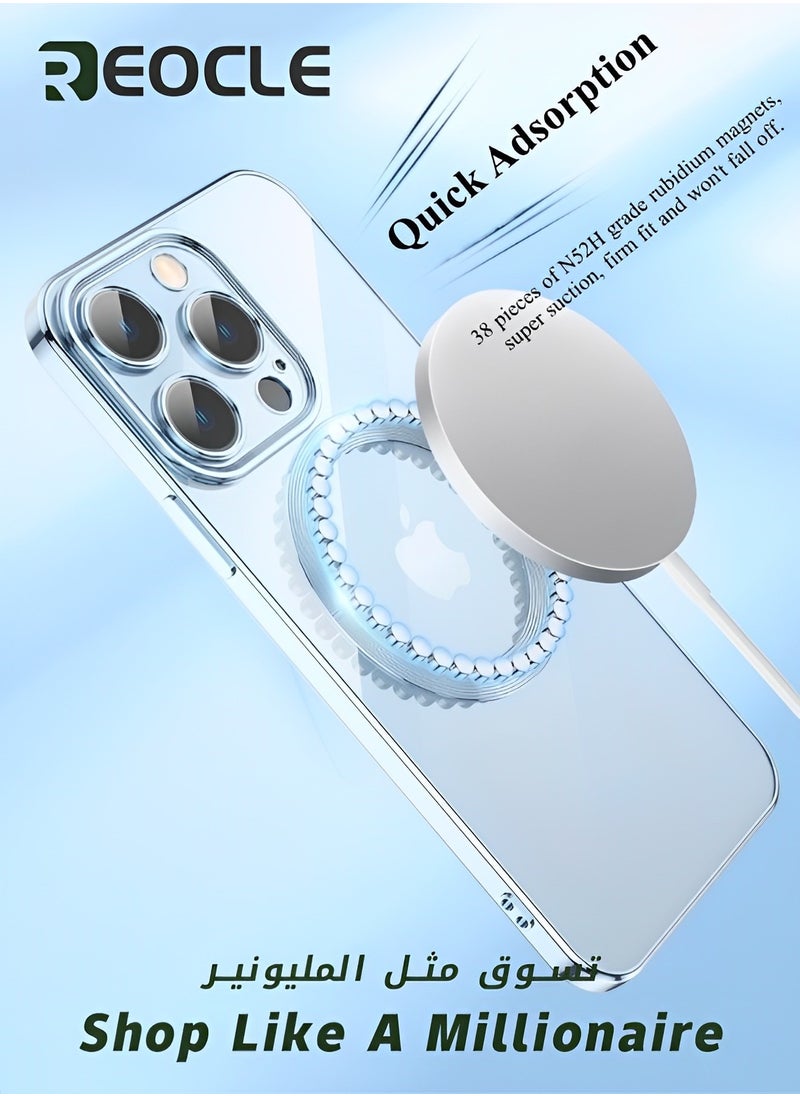 REOCLE - Magnetic Case for iPhone 13 Transparent Magnet Phone Case Ultra-thin iPhone 13 Phone Case with Magnets Anti-scratch Shock-proof and Drop-proof Protection Without Yellowing - Image 1