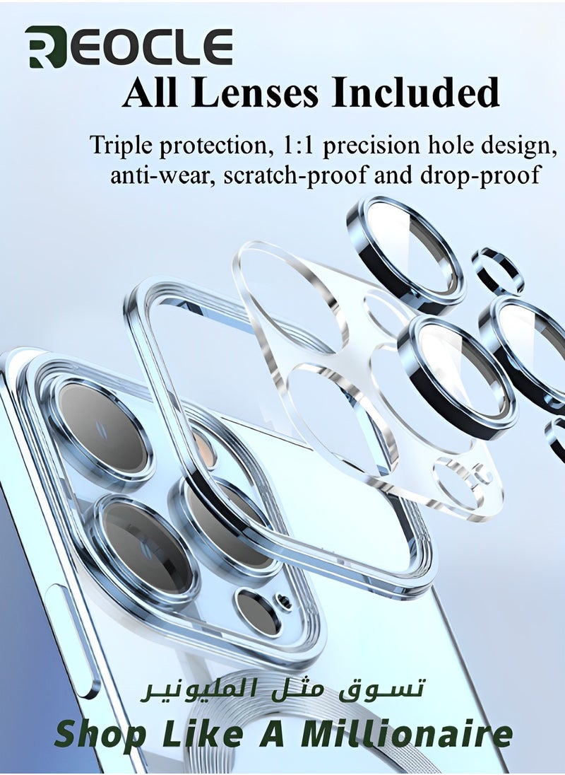 REOCLE - Magnetic Case for iPhone 13 Transparent Magnet Phone Case Ultra-thin iPhone 13 Phone Case with Magnets Anti-scratch Shock-proof and Drop-proof Protection Without Yellowing - Image 1