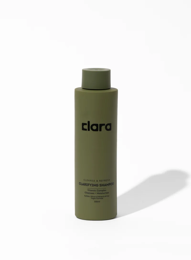 كلارا CLARA Clarifying Shampoo with Vitamin Complex –  Vegan Formula to Remove Product Build-Up, Excess Oil & Impurities – Suitable for Fine, Curly, Oily Hair, 300ml