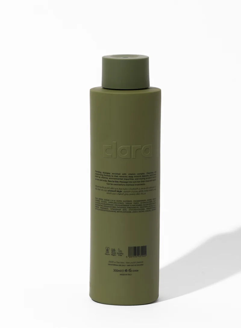 كلارا CLARA Clarifying Shampoo with Vitamin Complex –  Vegan Formula to Remove Product Build-Up, Excess Oil & Impurities – Suitable for Fine, Curly, Oily Hair, 300ml