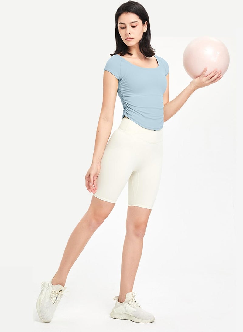 Zikra Top Shirt Short Sleeves Tank Top Shirts for Women, Workout for Yoga Breathable Sleeve Soft Seamless Gym - Image 4