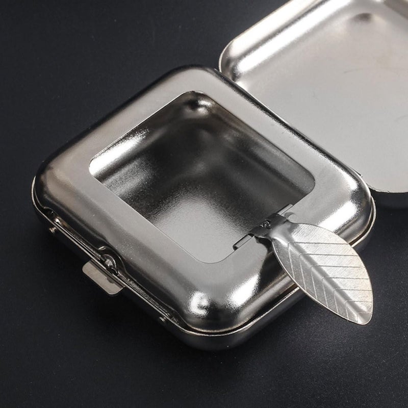 Mini Steel Pocket Ashtray with Lid Portable Travel Car Outdoor Cigarette Holder - Image 5