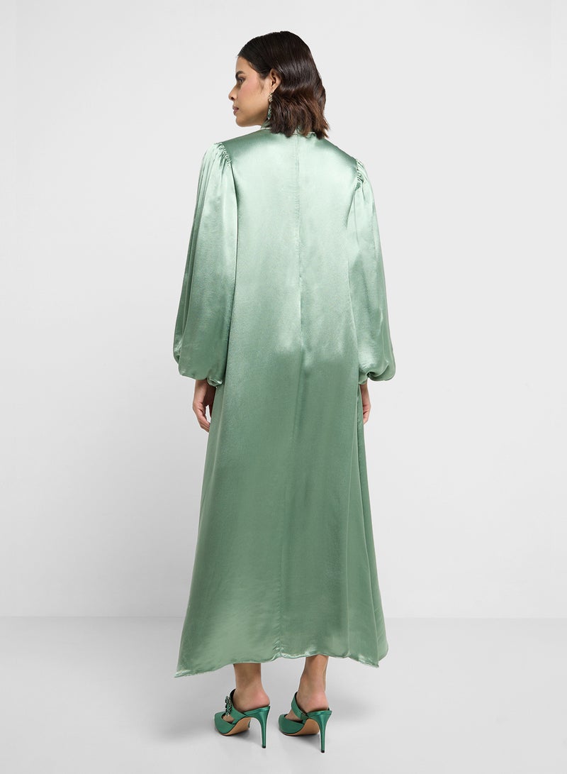 Khizana Satin High-Neck Dress - Image 2
