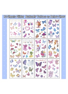 SYOSI 130 Styles Butterfly Glitter Tattoos for Kids Butterfly Stickers Temporary Tattoos for Girls Party Bag Fillers Birthday Decorations Butterfly Gifts Ornaments for Party Supplies Favours  - Image 3